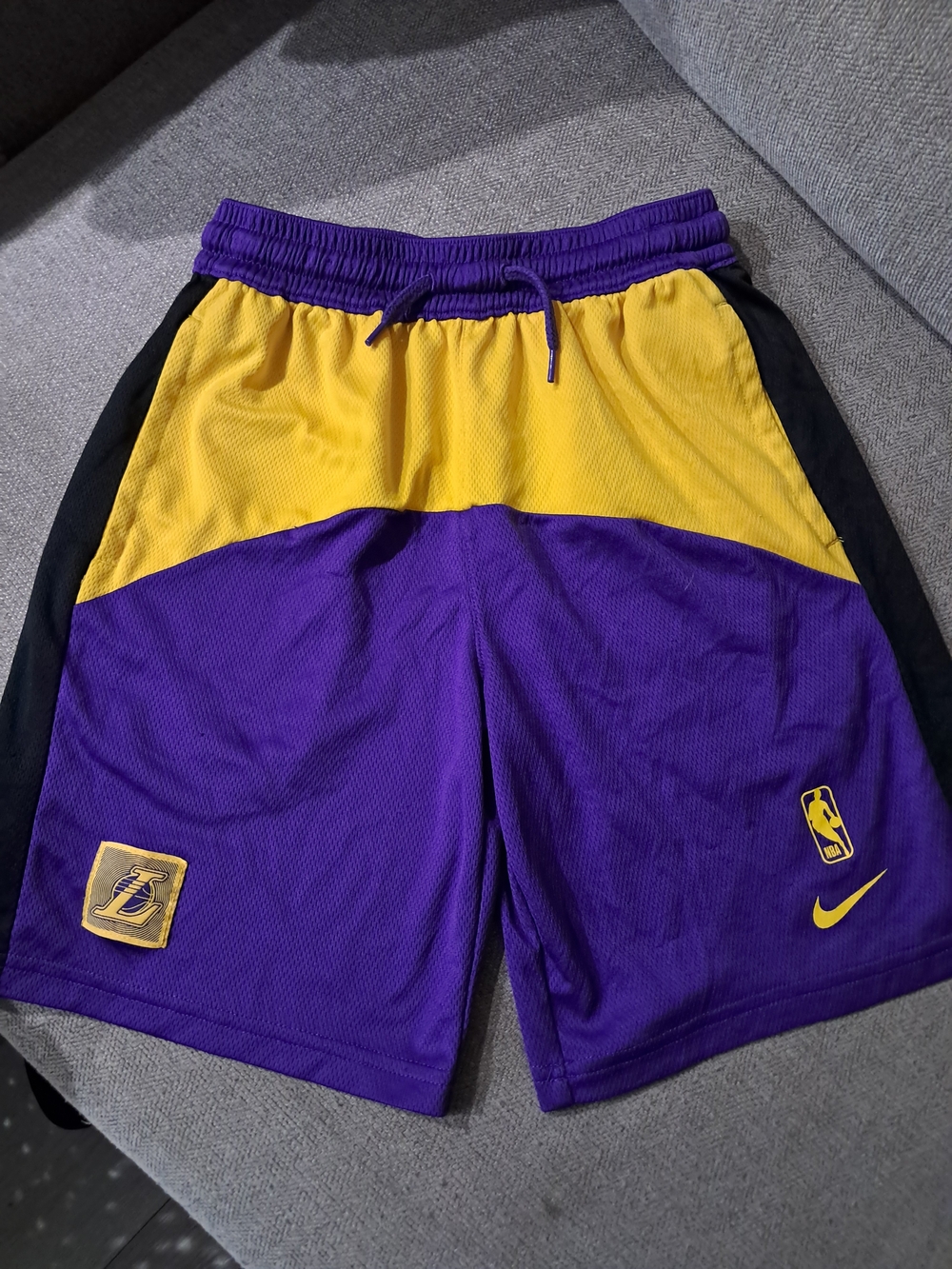 KNike Purple & Yellow Kid's Basketball Shorts
